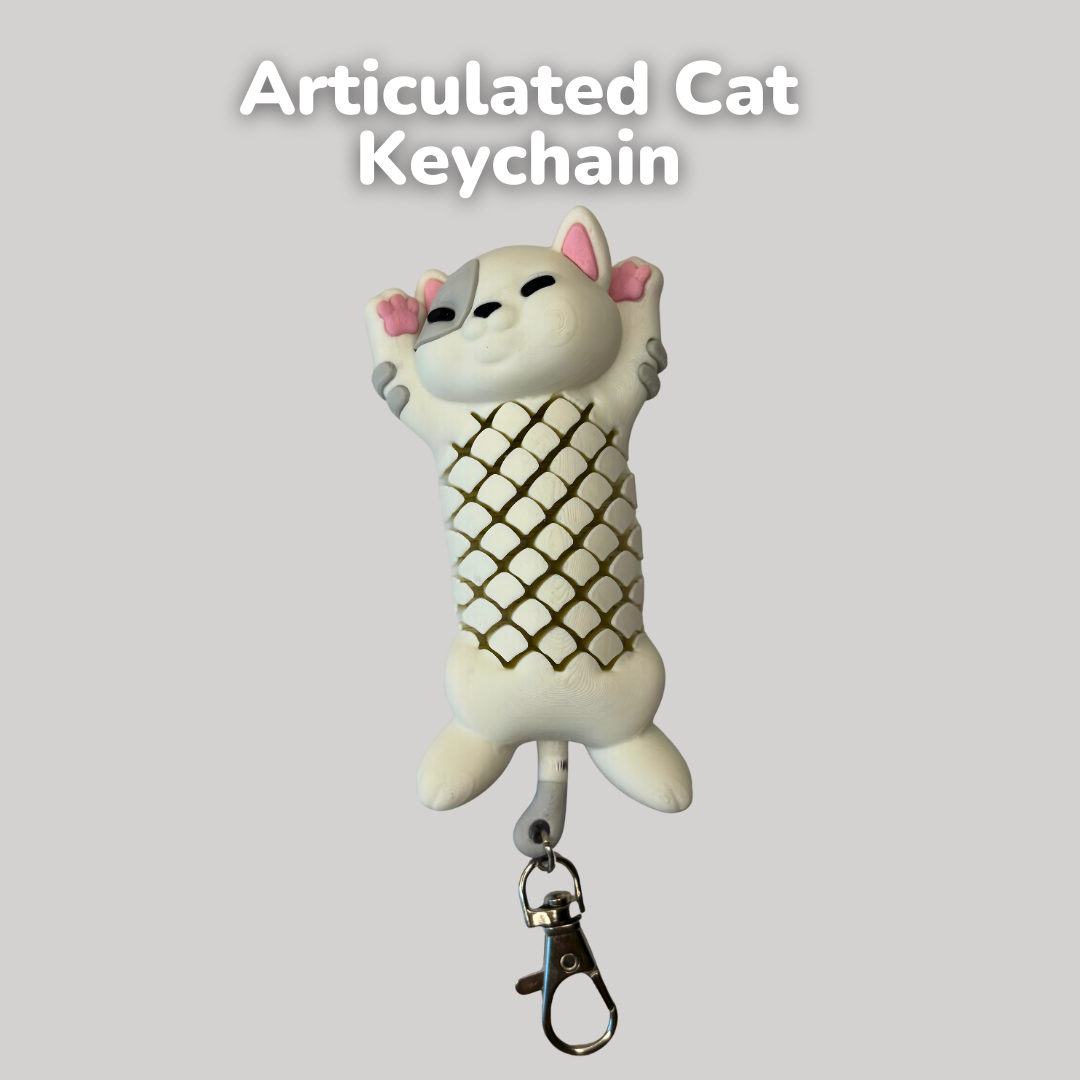 Articulated Cat Keychain โ 3D Printed