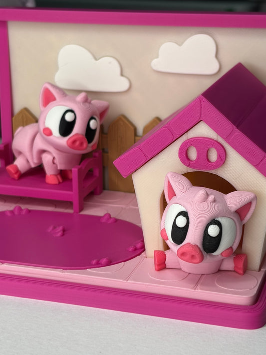 Pets Alive โ Mini Pig House Play Set (With 2 Articulated Piglets)