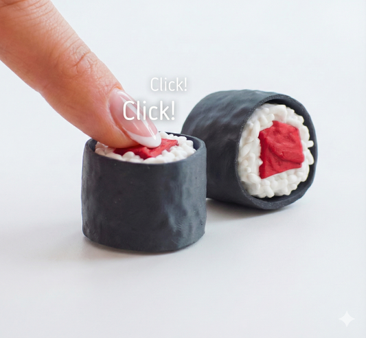Sushi Click Toy keychain and decorative version