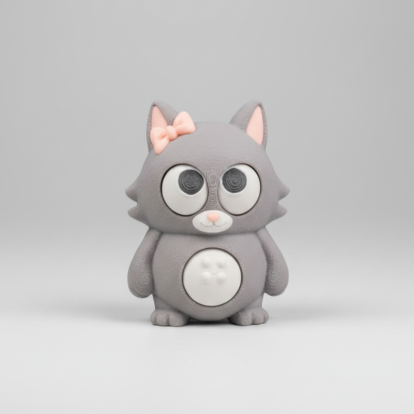 Tummy Purrs – Wiggly Eyes Fidget Keychain