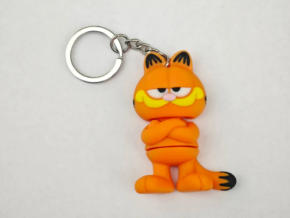 Lazy Orange Cat Keychain