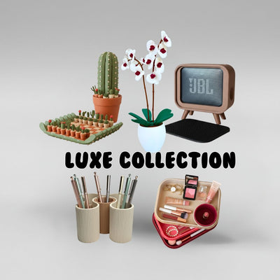 Premium 3D-printed pieces with refined finishes, made to order and customisable with names or monograms.