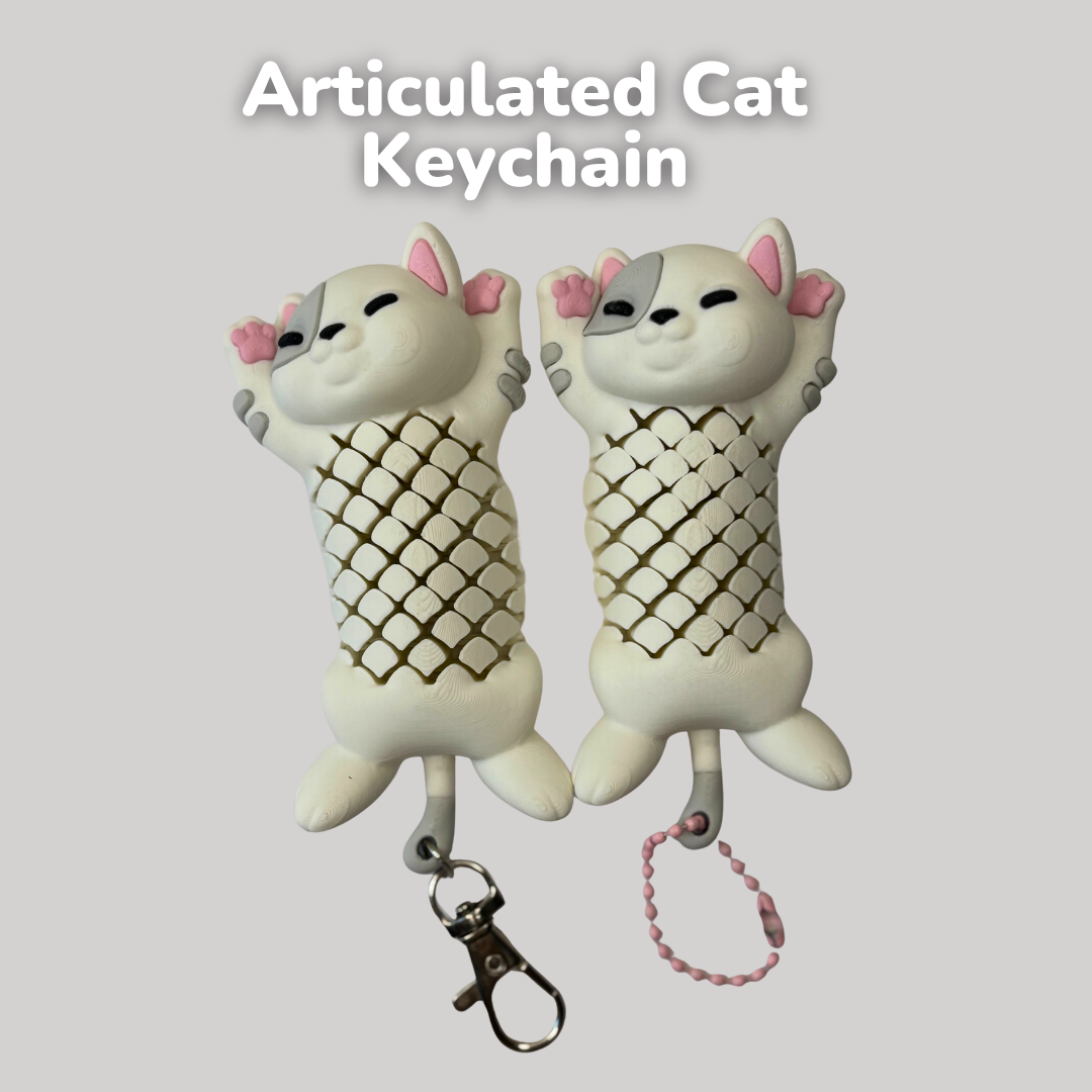 Articulated Cat Keychain – 3D Printed
