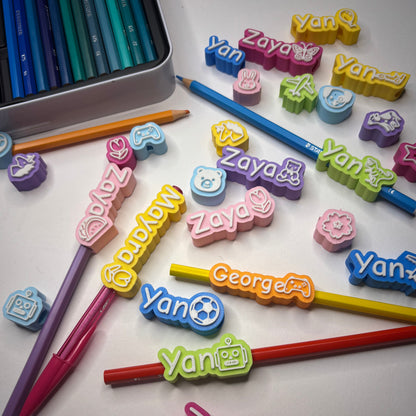 Personalized Name Tags for Pencils & Pens - Custom 3D Pendants