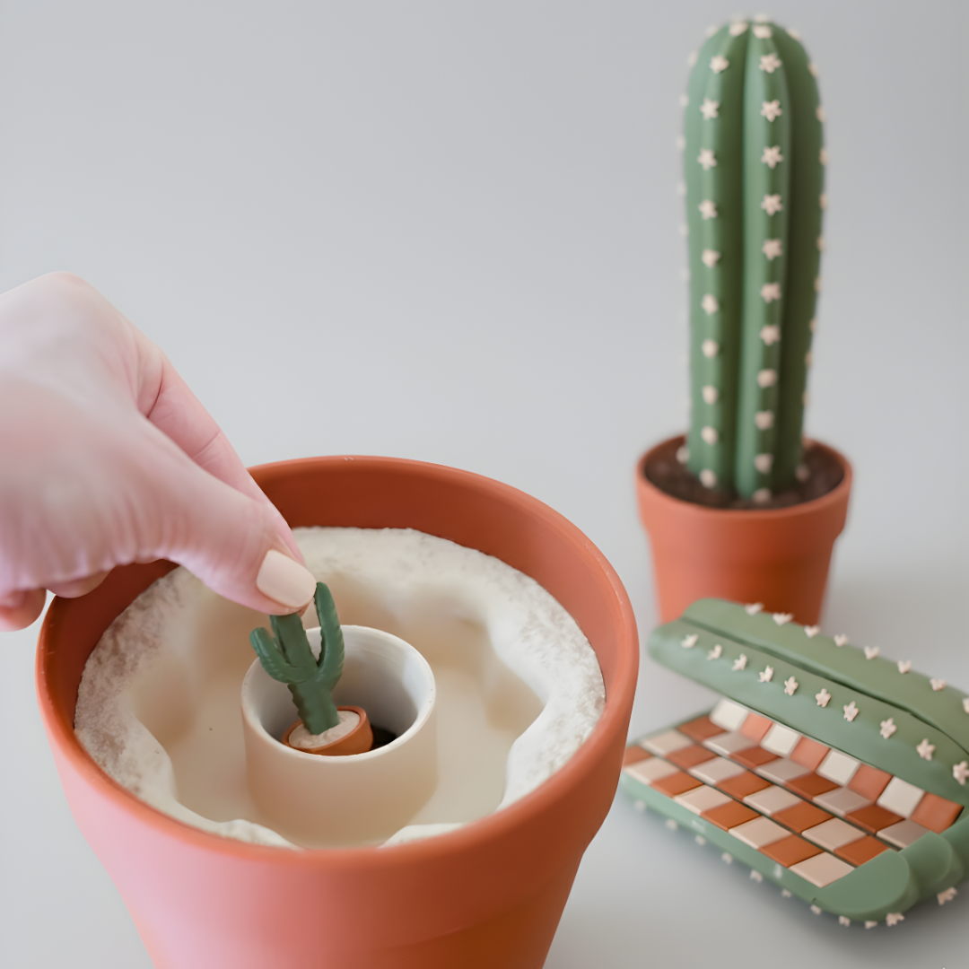 Cactus Play Fun – Modern Decorative Chess Set | 3D Printed Design