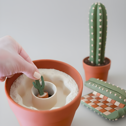 Cactus Play Fun – Modern Decorative Chess Set | 3D Printed Design