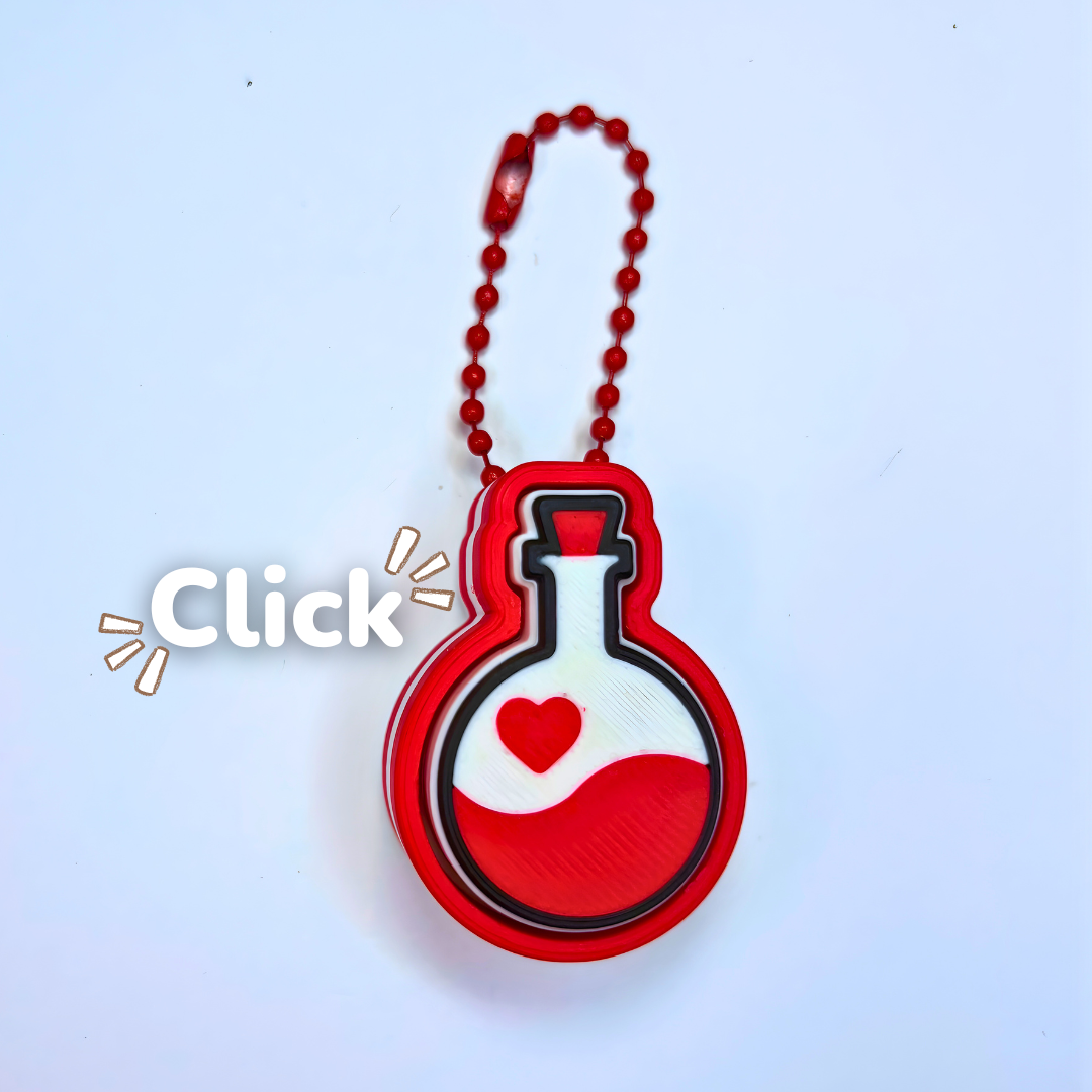 Love Potion Clicker & Keychain – Valentine’s Click-Click Collectible