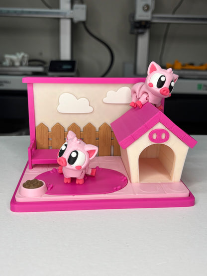 Pets Alive – Mini Pig House Play Set (With 2 Articulated Piglets)