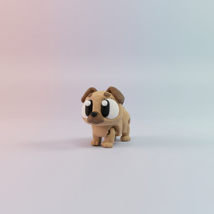 Pets Collection – articulated 3D printed Pug figure