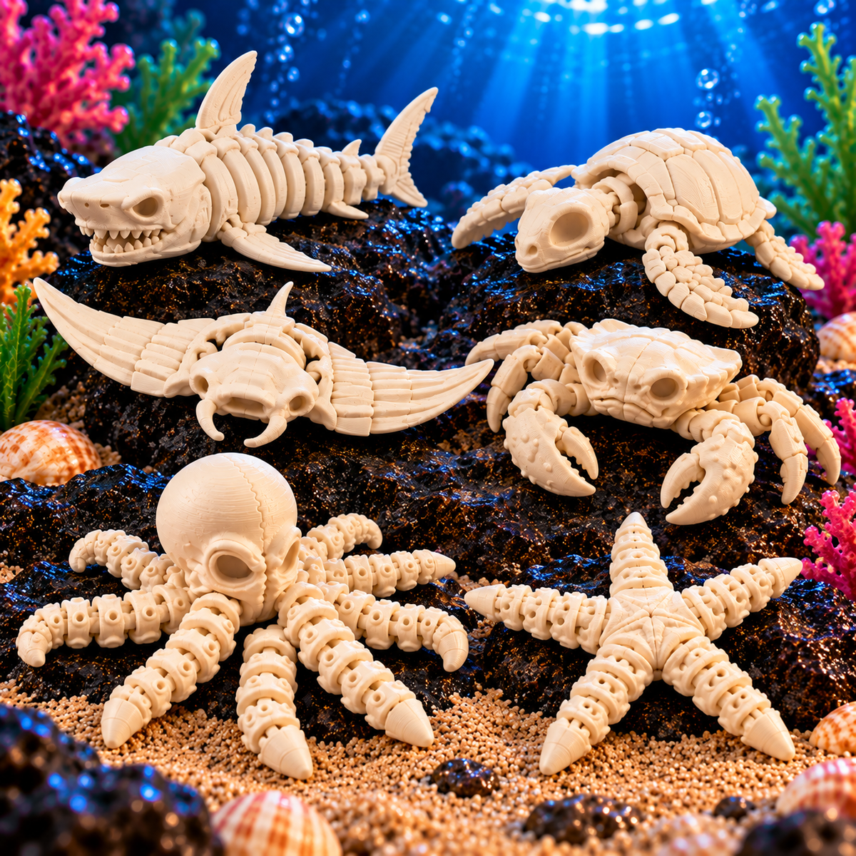 Ivory Sea Creatures – 3D Printed Skeleton Model