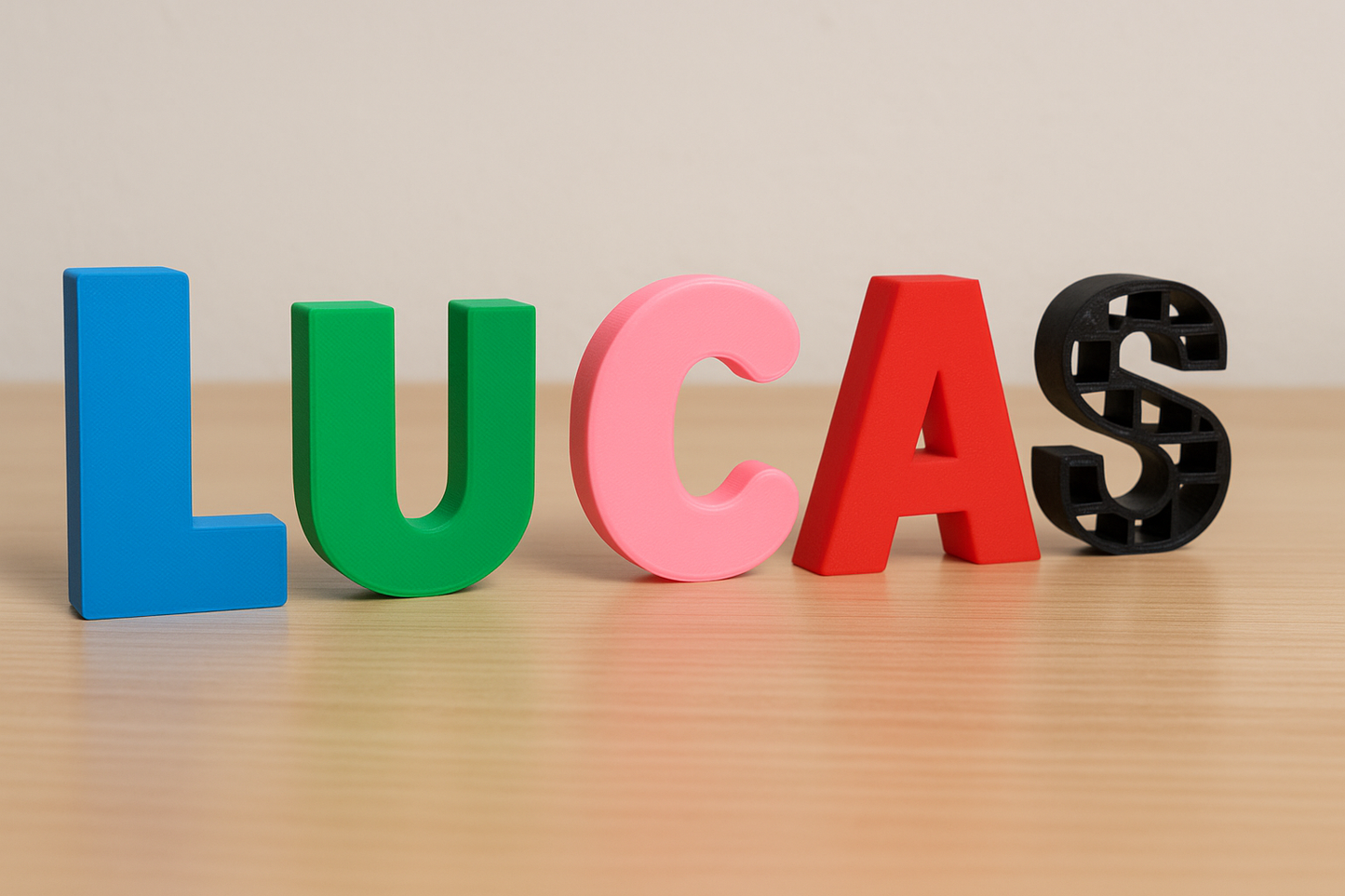 Custom 3D Name Stand Letter 100x20mm