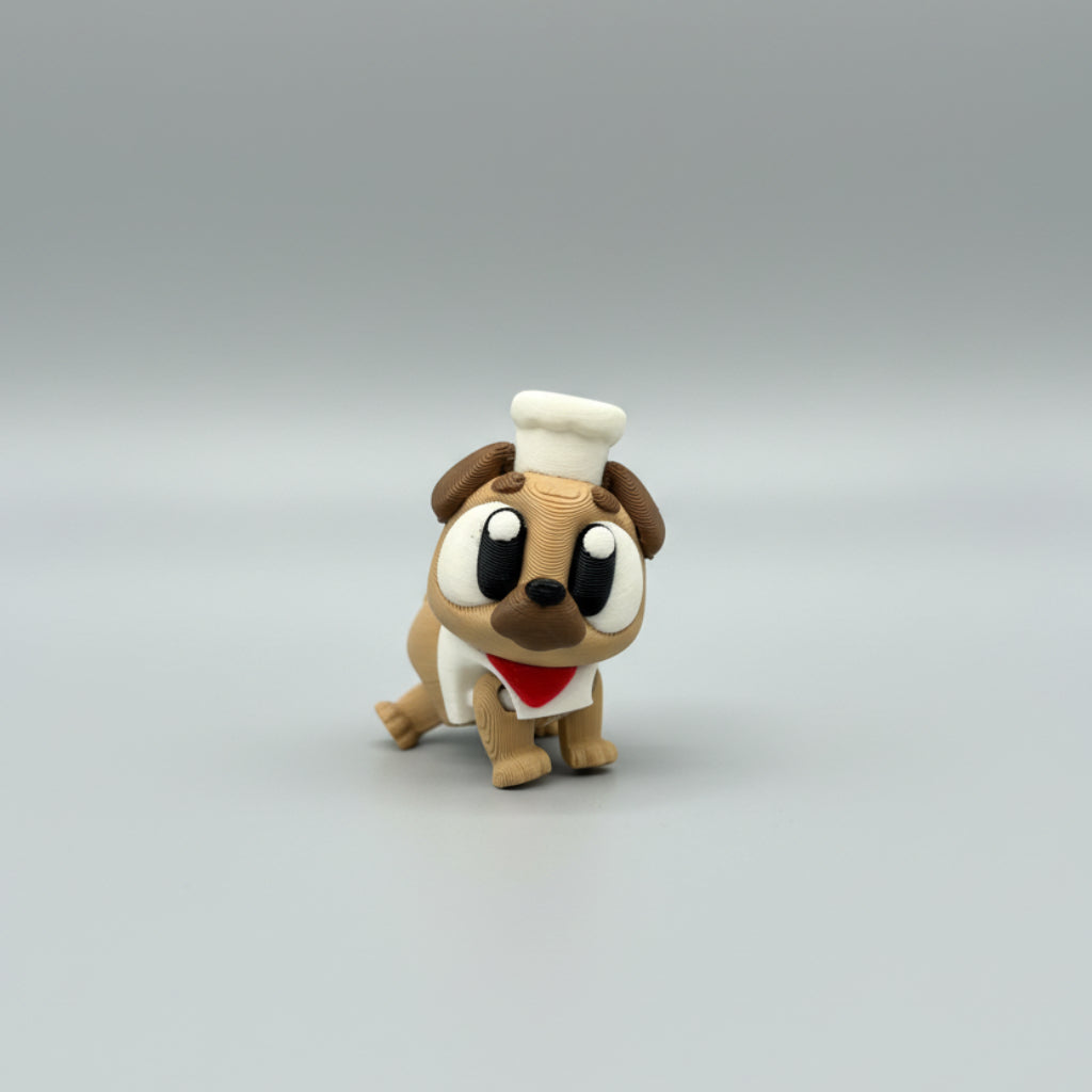 Pets Collection – articulated 3D printed Baker Pug figure