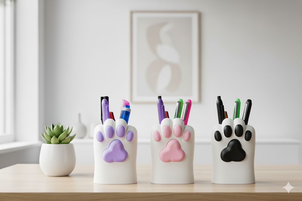 Pen Holder Cat Paw – 3D Printed Desk Organizer