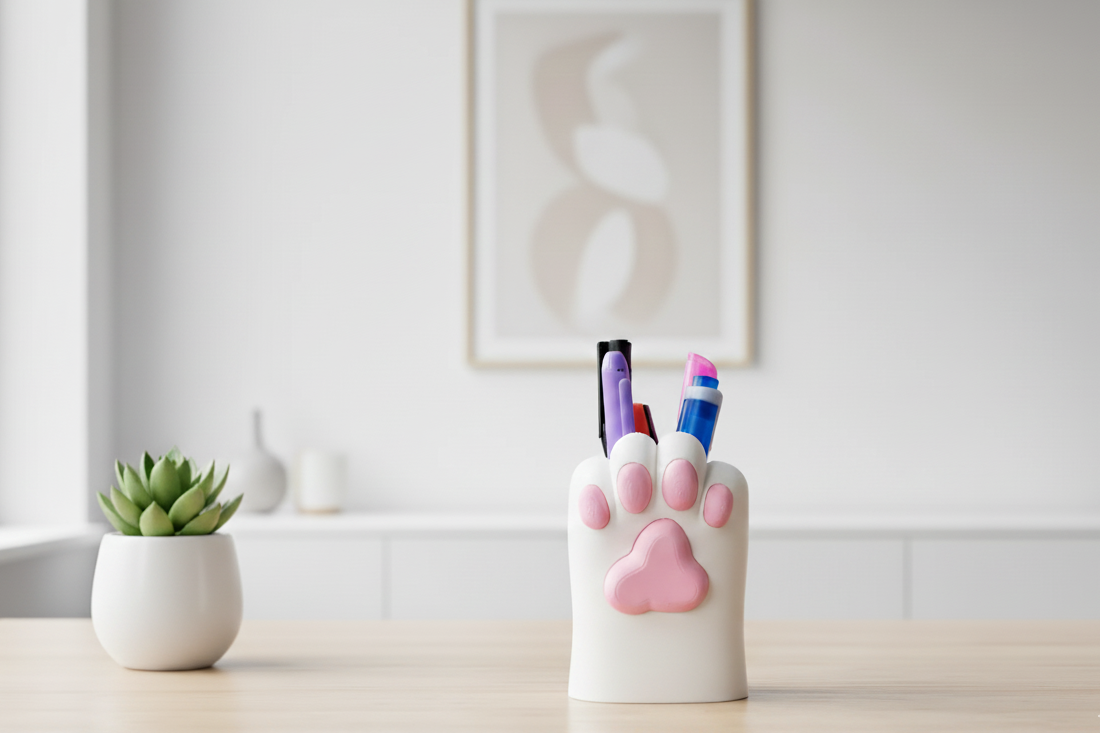 Pen Holder Cat Paw – 3D Printed Desk Organizer