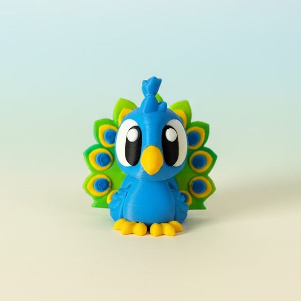 Flying Friends Collection – articulated 3D printed Red Parrot figure