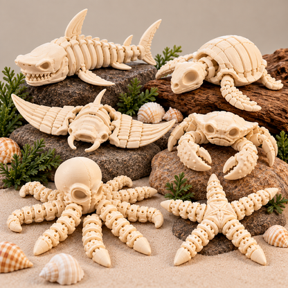 Ivory Sea Creatures 3D printed skeleton model