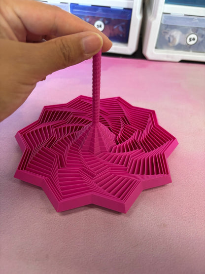 Expanded Sensory Fidget Star, pink, shown flat as a star shape
