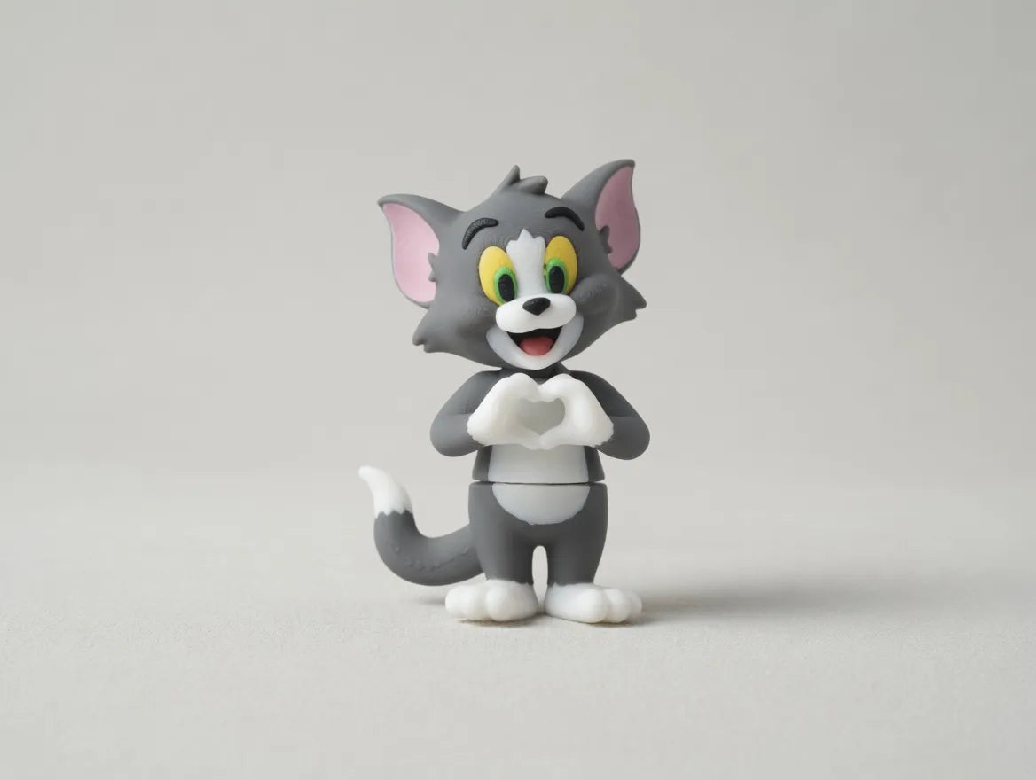 Grey Mischief Cat Keychain