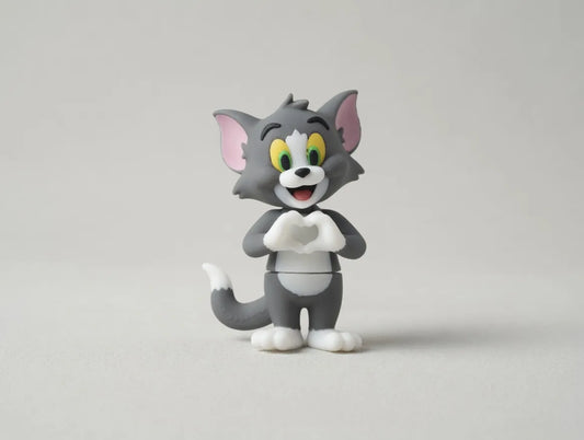 Grey Mischief Cat Keychain