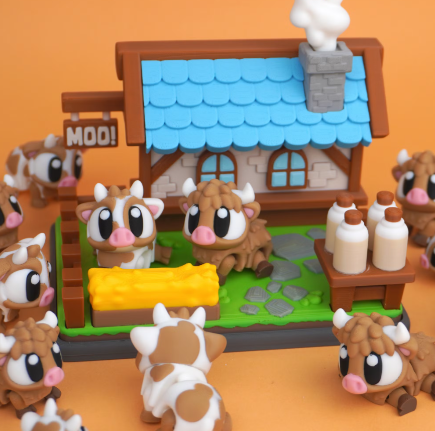 Highland Cow Country House Play Set