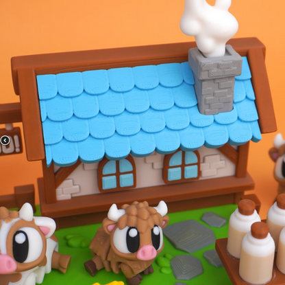 Highland Cow Country House Play Set