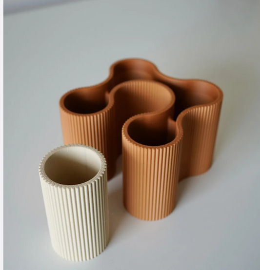 Elegance Pen Holder – 3D Printed Ribbed Desk Organizer