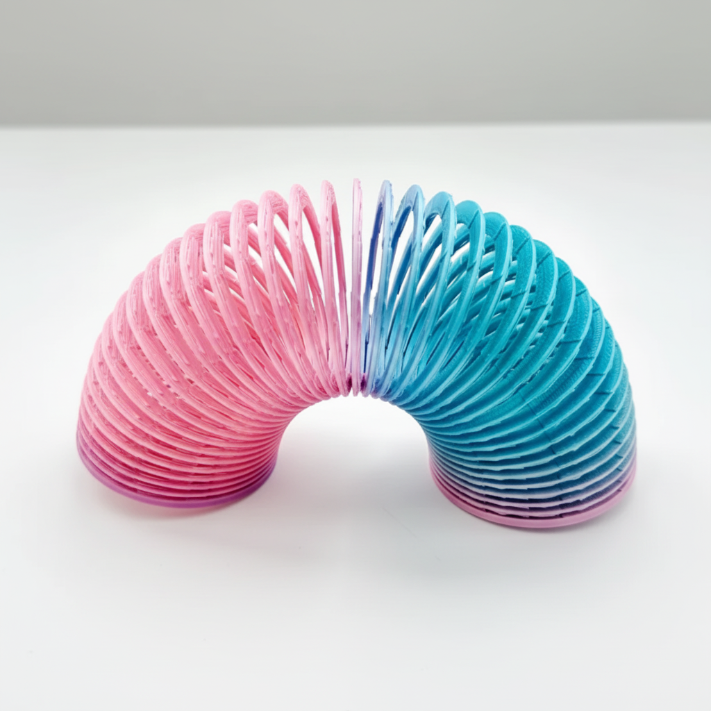 Coil Spring Toy, 3D printed stretchy spring fidget