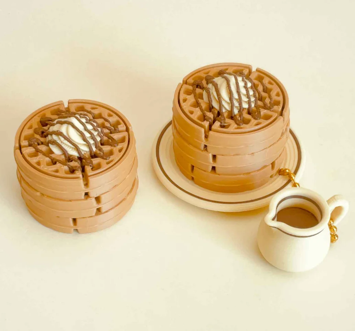 Waffles Clicker Keychain Fidget Toy Bundle